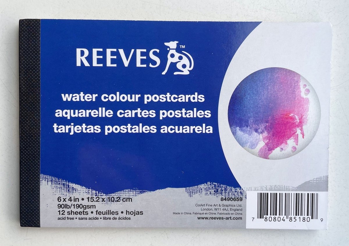 Reeves - Water colour Postcards A6 - 15,2x10,2 cm - 12 vel - 190 gsm - acid vrij