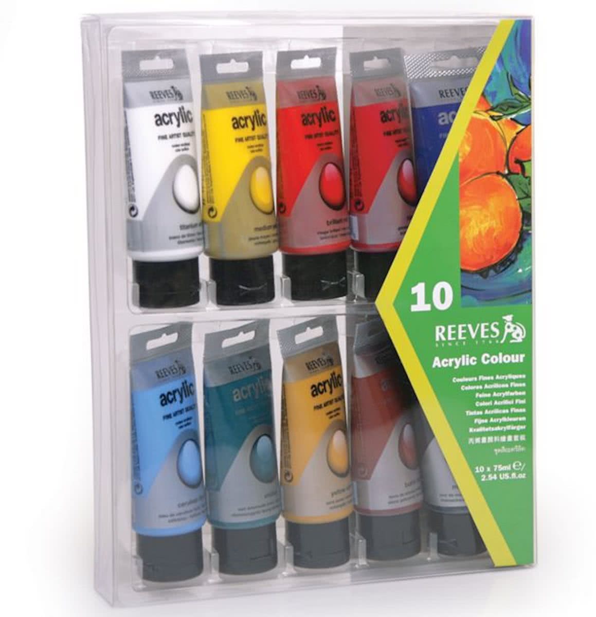 Reeves acrylverfset 10 tubes 75ml