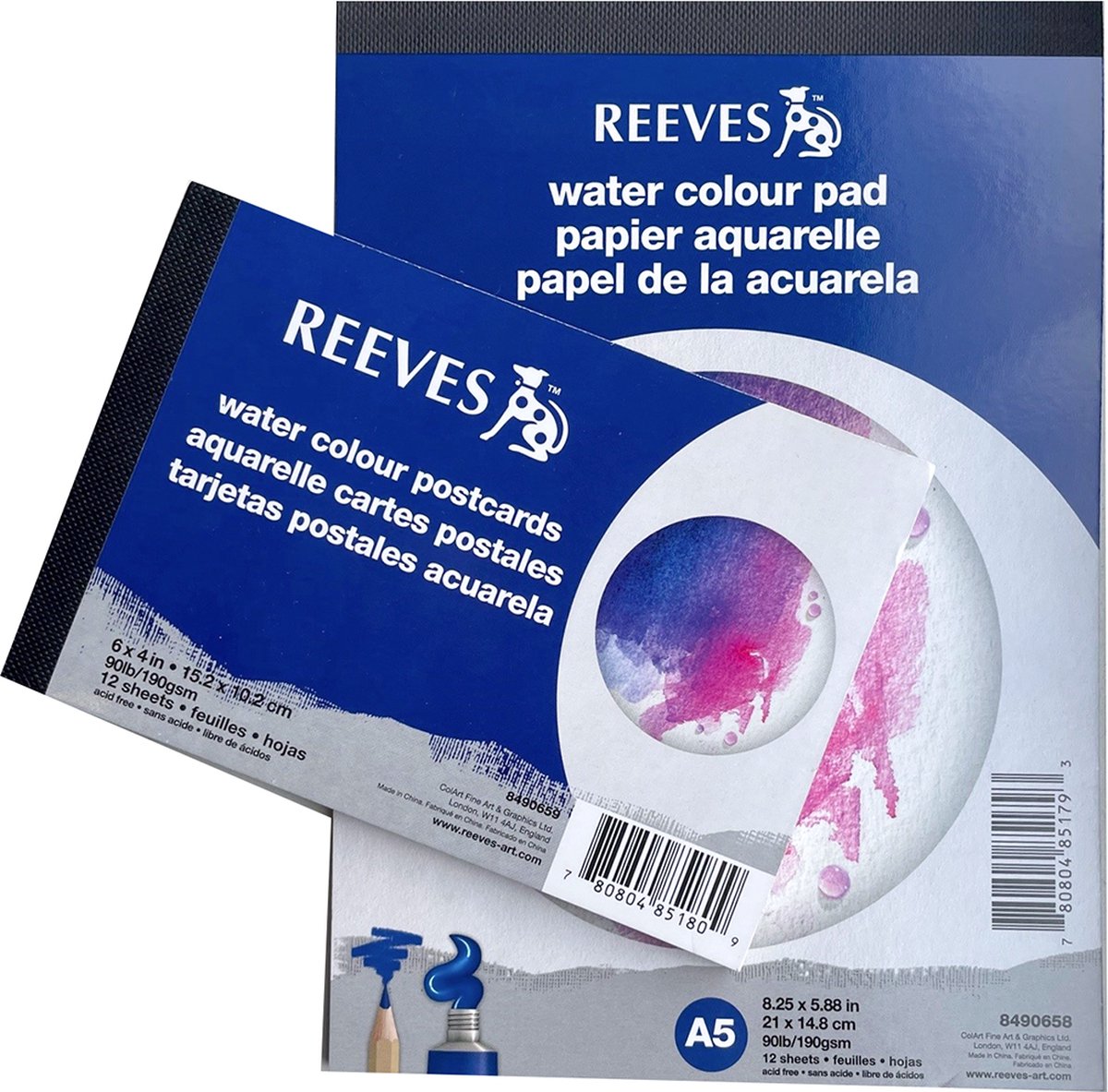 Set Reeves Water colour blocs - A5 en A6 - 190grs - 2x12 vel - Aquapaper