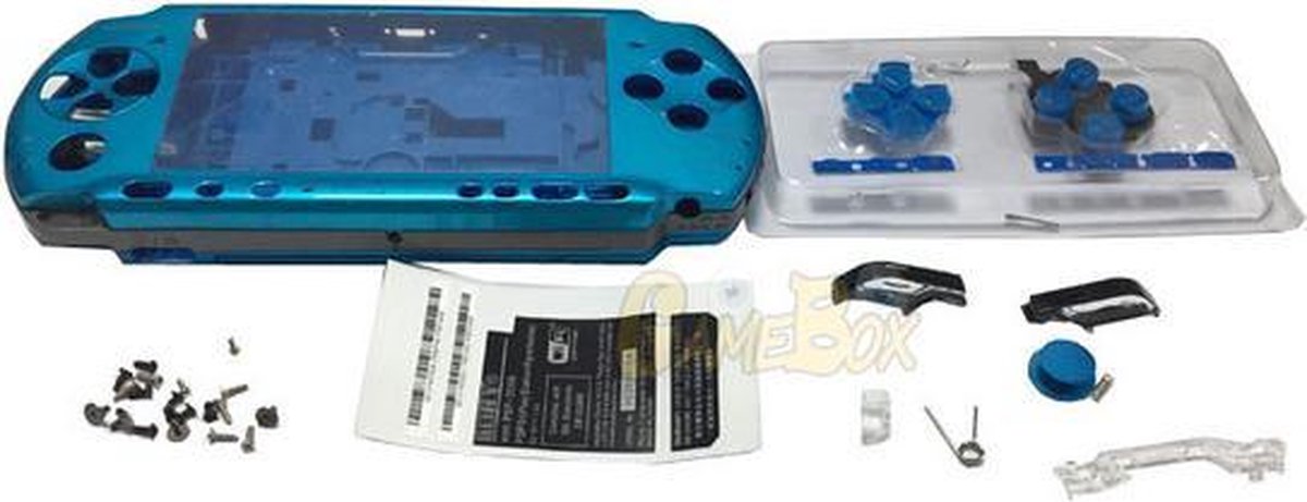 Vervangende behuizing shell voor de Sony PSP 3000 Aqua Blauw