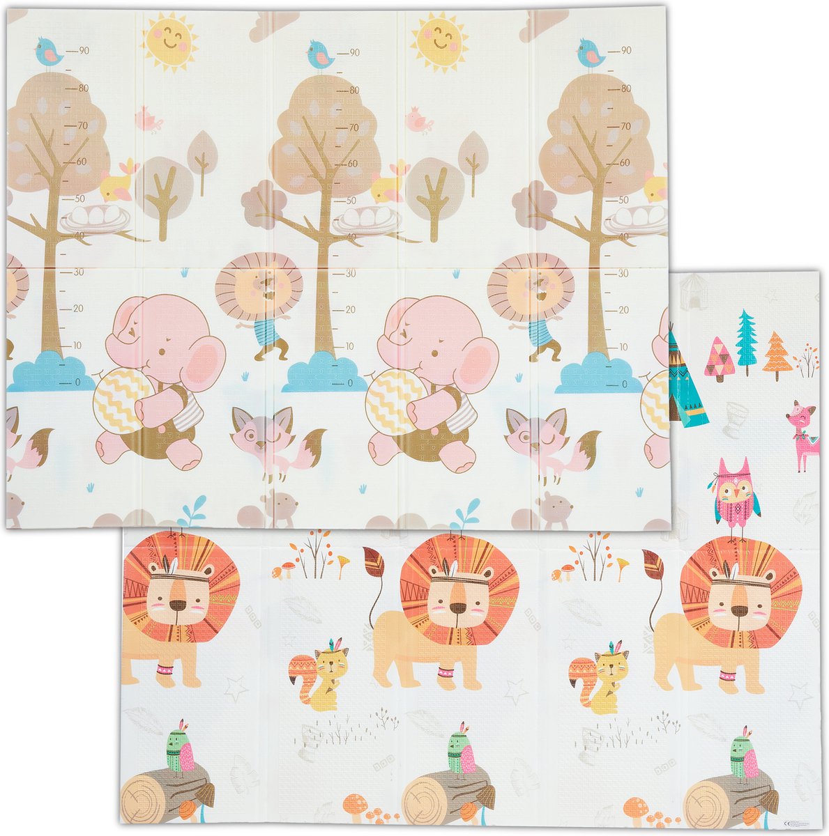 Relaxdays Speelmat zoodieren - opvouwbaar - kruipmat - 195 x 155 cm - kindermat - groot