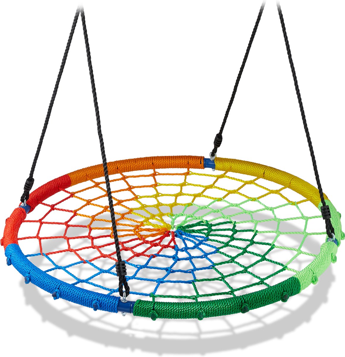 Relaxdays nestschommel rond - grote tuinschommel - kinderschommel 100 cm Ø - volwassenen