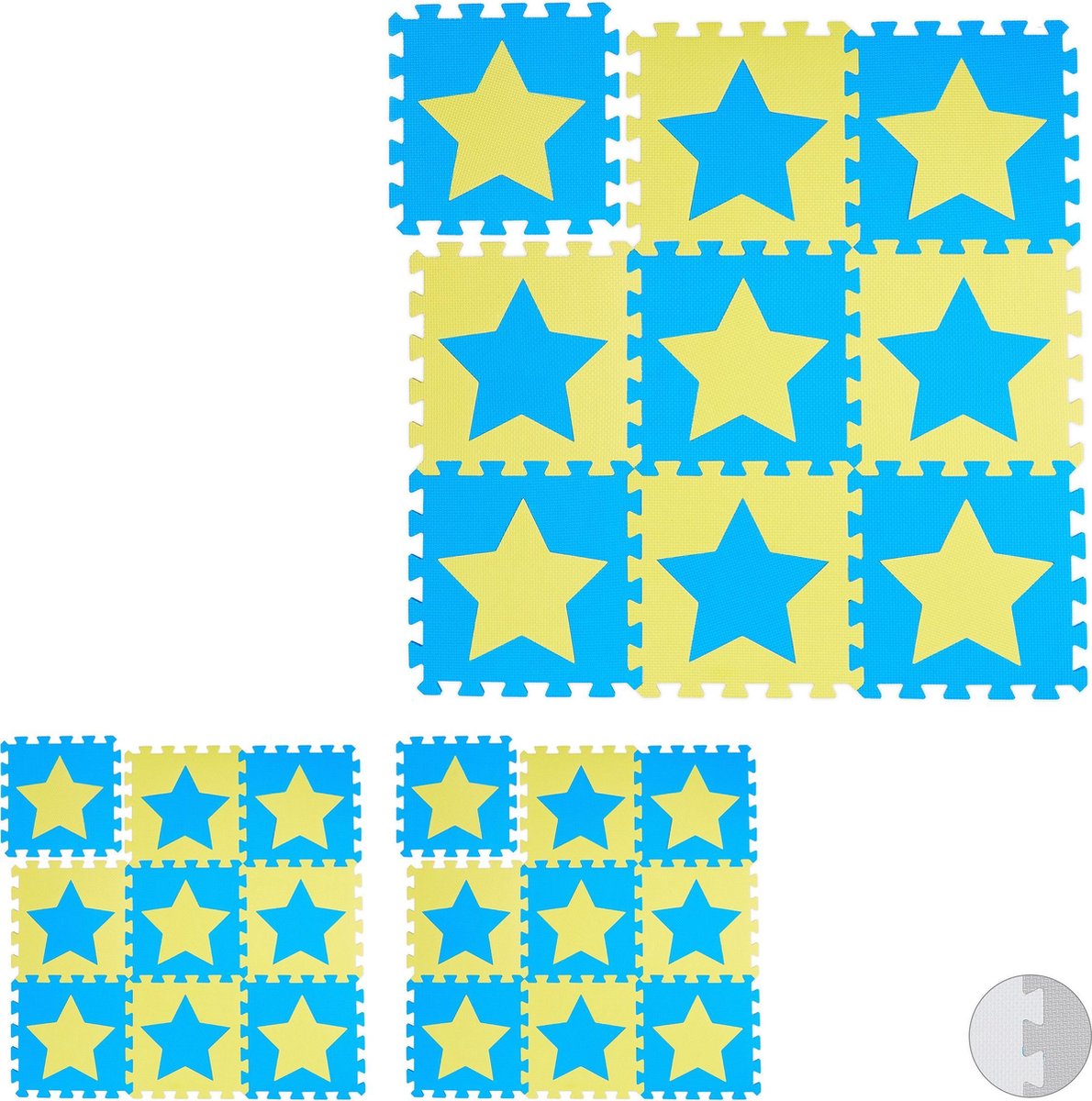 relaxdays 27 x puzzelmat ster - speelmat - speelkleed - vloerpuzzel - speeltapijt – kinder