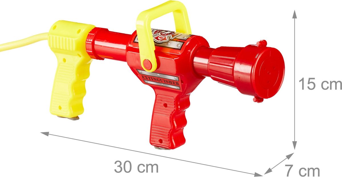 relaxdays 4 x waterpistool brandweer kinderen - rugzak - brandweerspuit - rugtank – rood