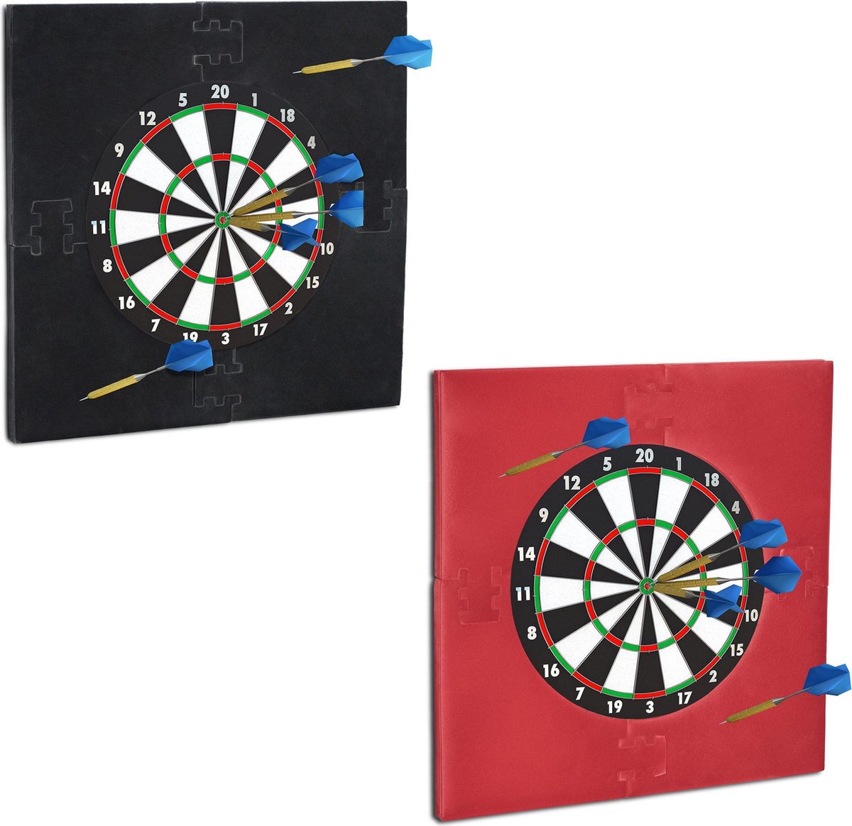 relaxdays Dartbord beschermrand - surround ring dartboard - vierkant - opvangring blauw