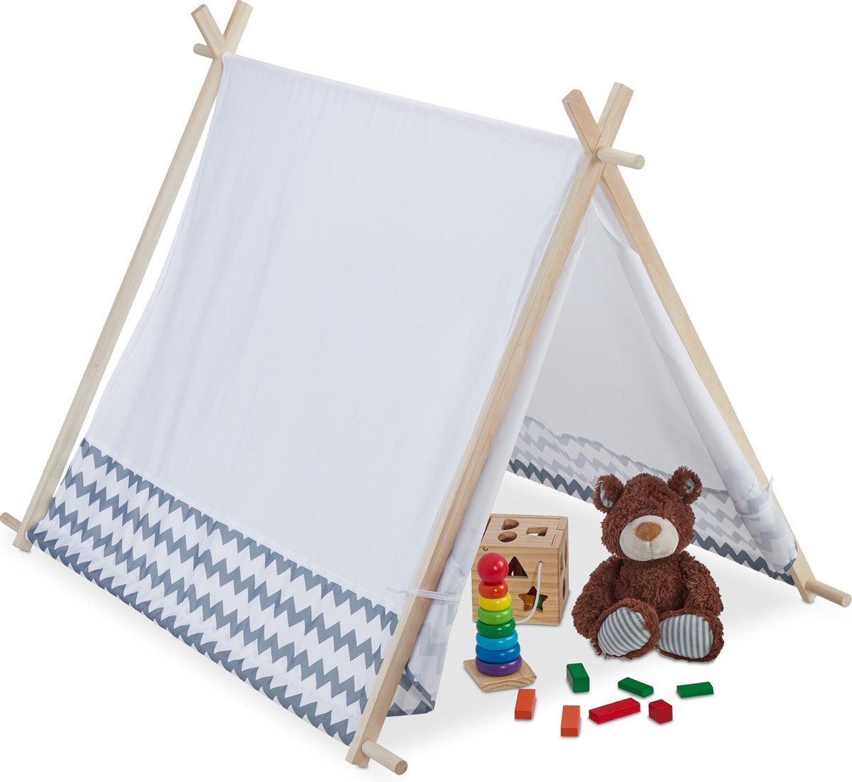 relaxdays Tipi speeltent kind - kindertent - wigwam - tent kinderkamer - indianentent