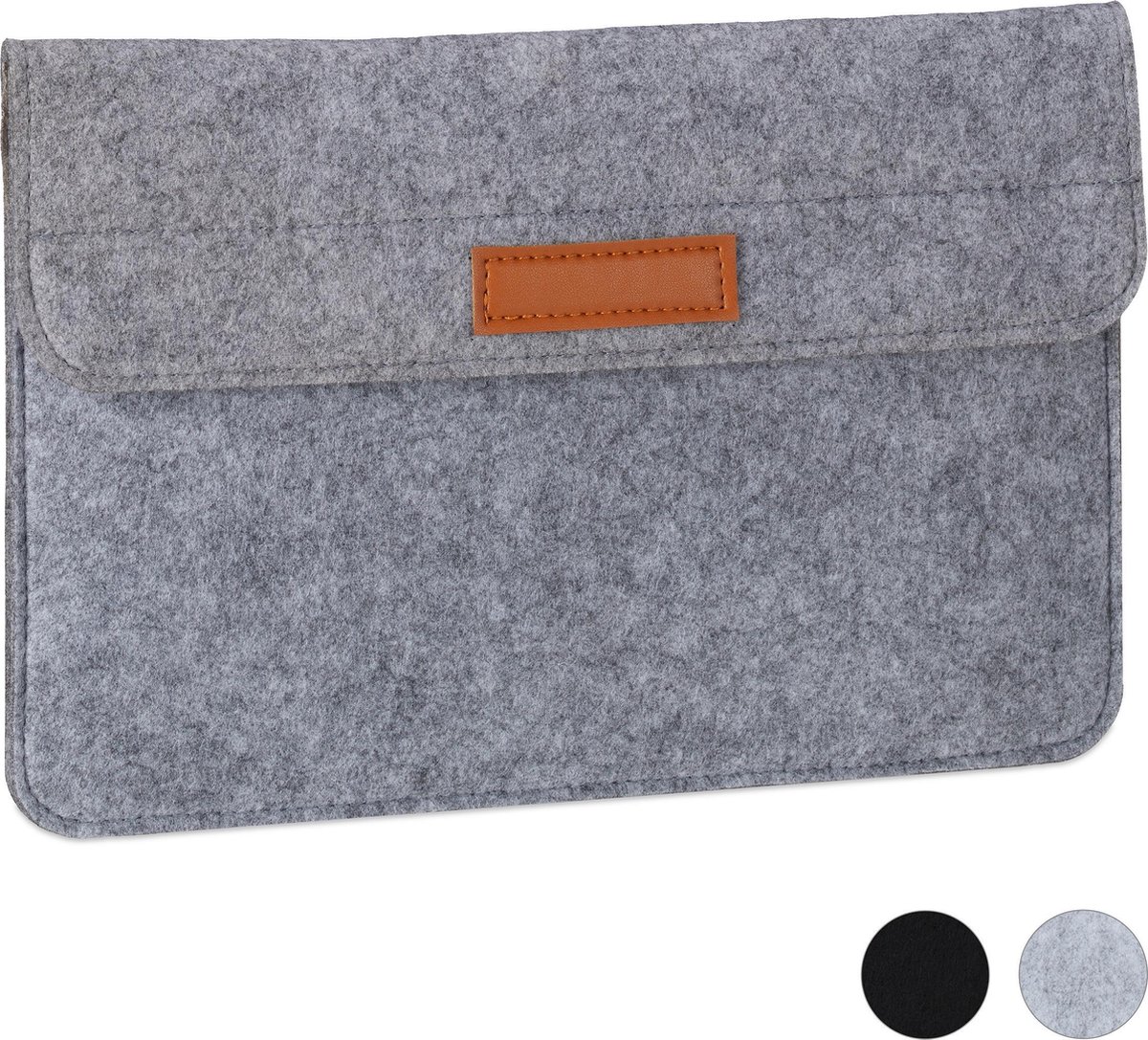 relaxdays laptophoes - 11 inch - laptopsleeve - laptoptas - beschermhoes laptop - vilt antraciet