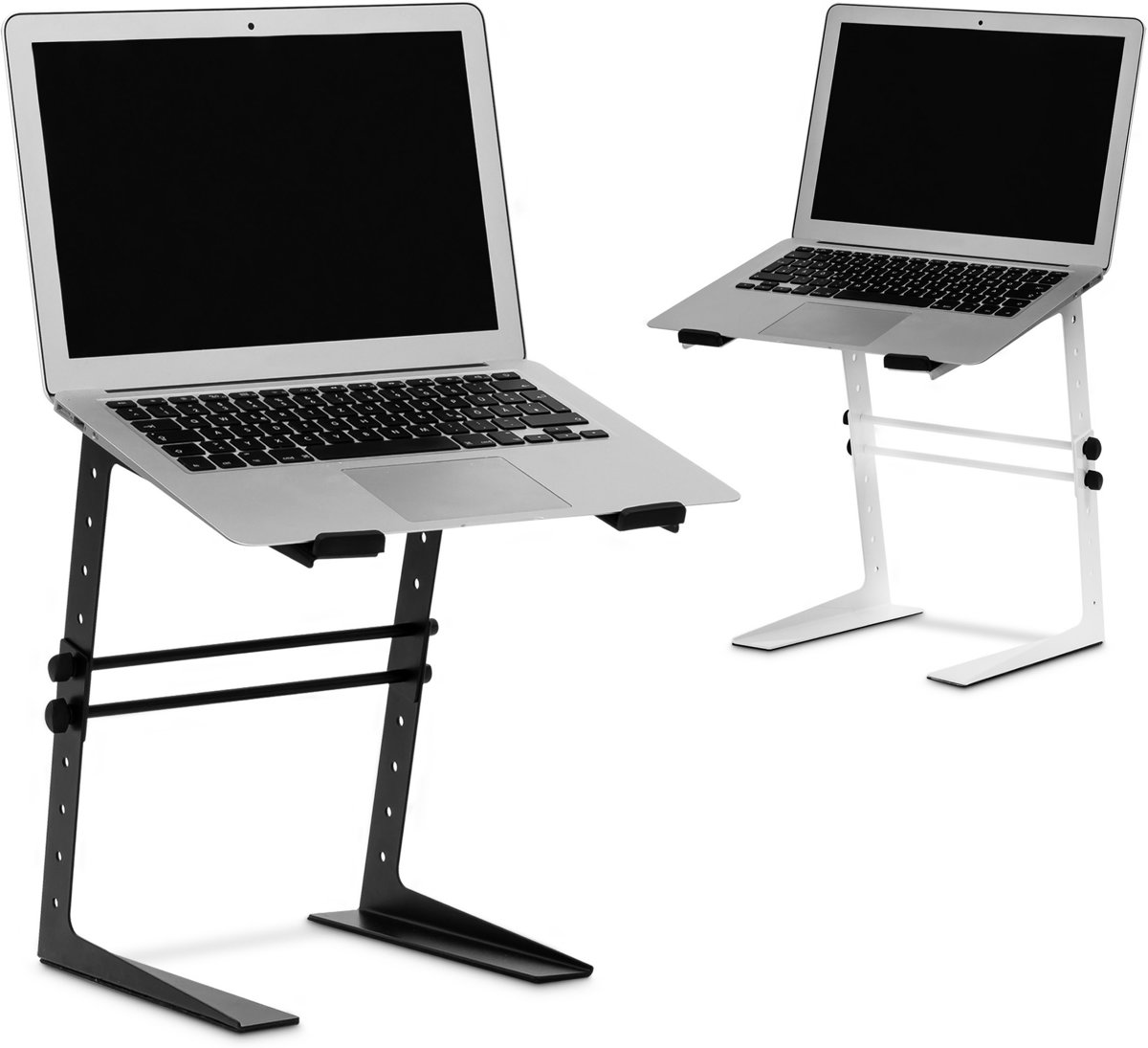 relaxdays notebook standaard, dj tafel, laptophouder, laptoptafel verstelbaar wit