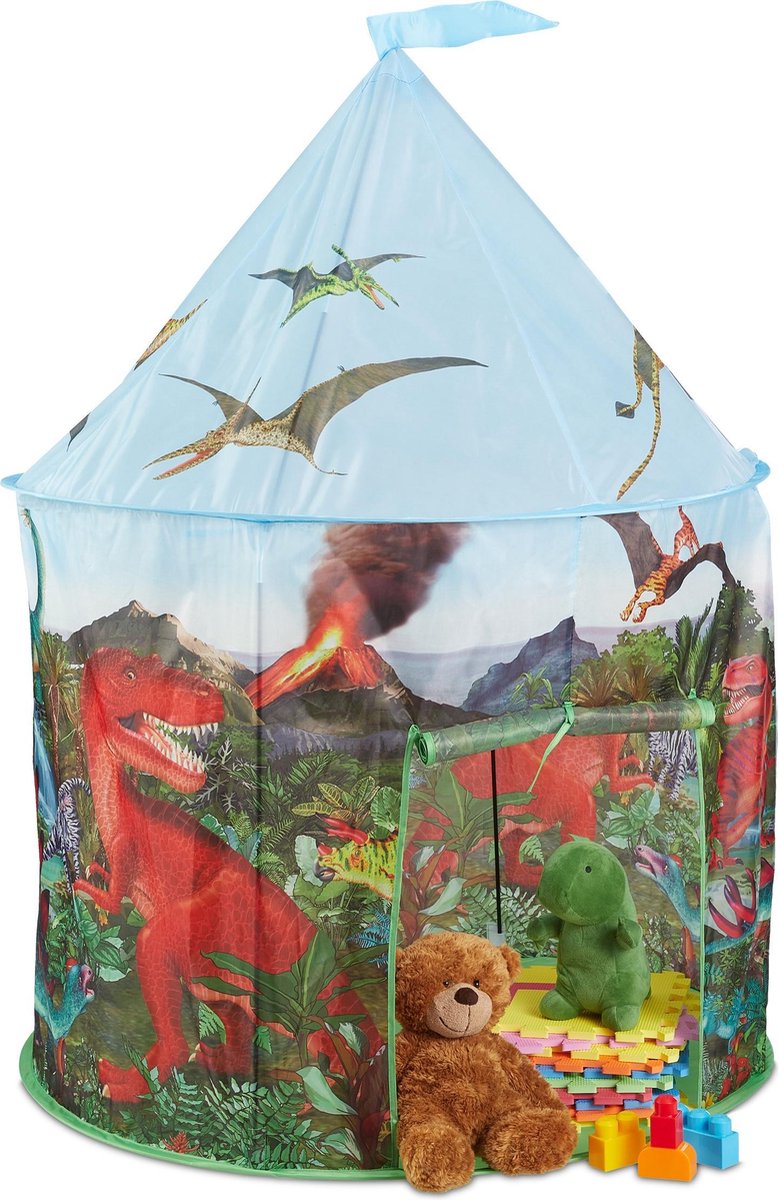 relaxdays speeltent dinosaurus - speelhuis - kindertent - speelhuisje buiten - kinderen