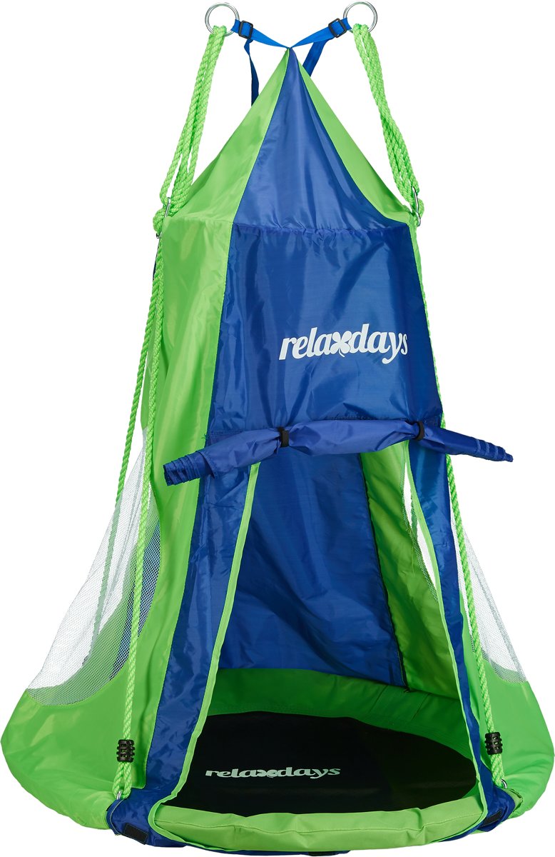 relaxdays tent nestschommel - cocon - hangende tent - schommel accessoires - tuin 90 cm