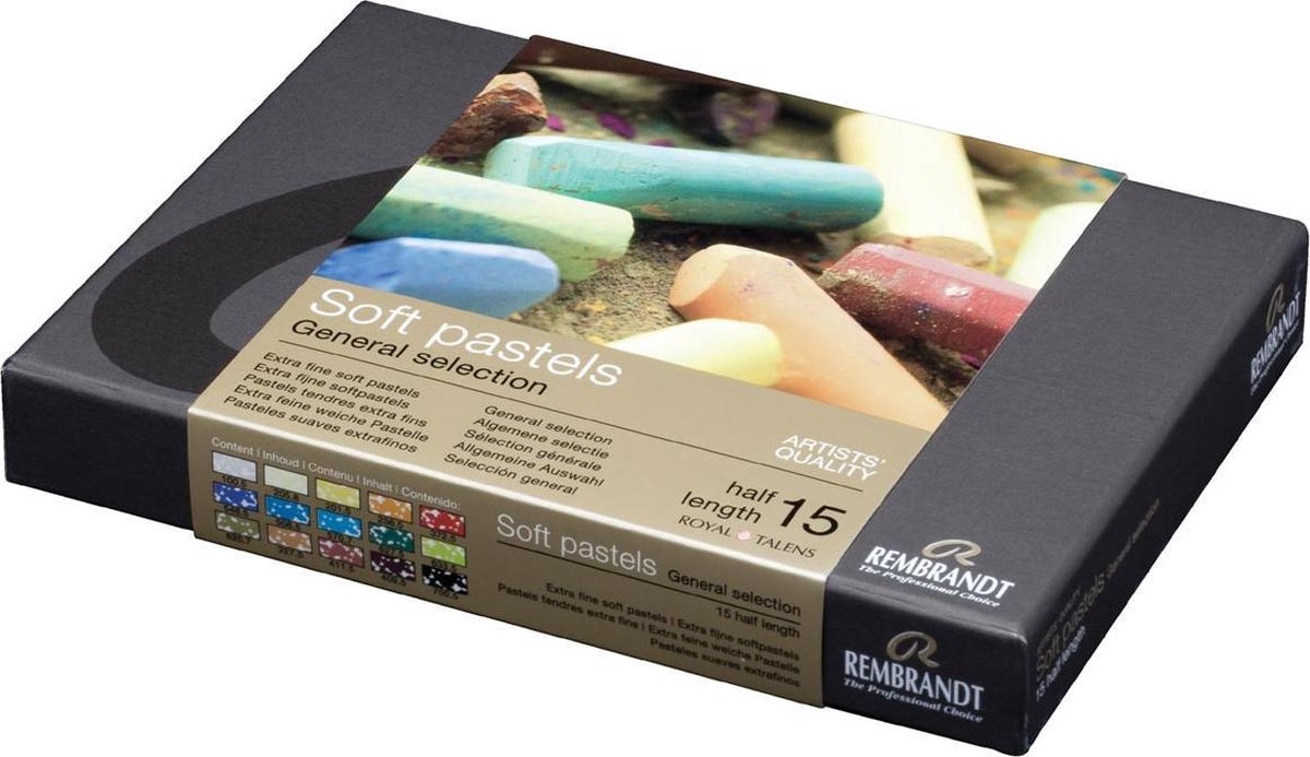 3x Rembrandt softpastels, starterset met 15 halve pastels