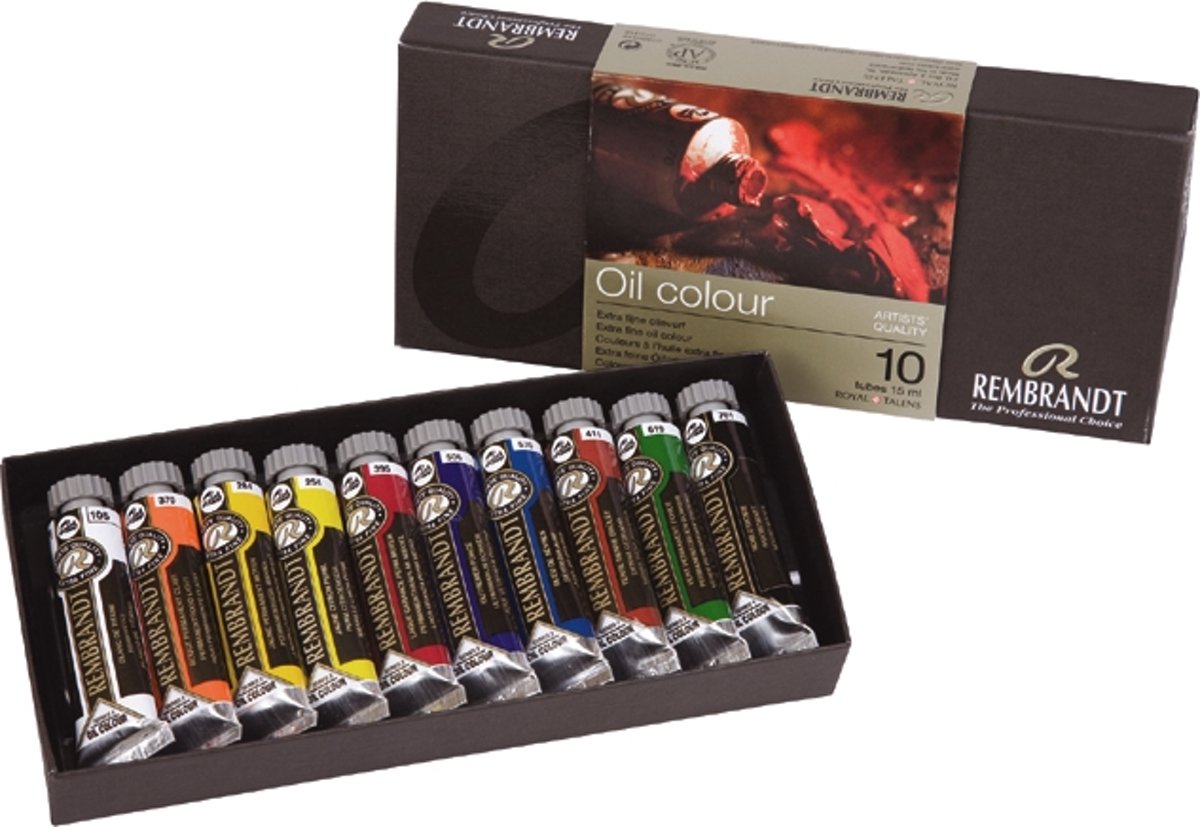 Olieverf set 10 kleuren 15 ml tubes