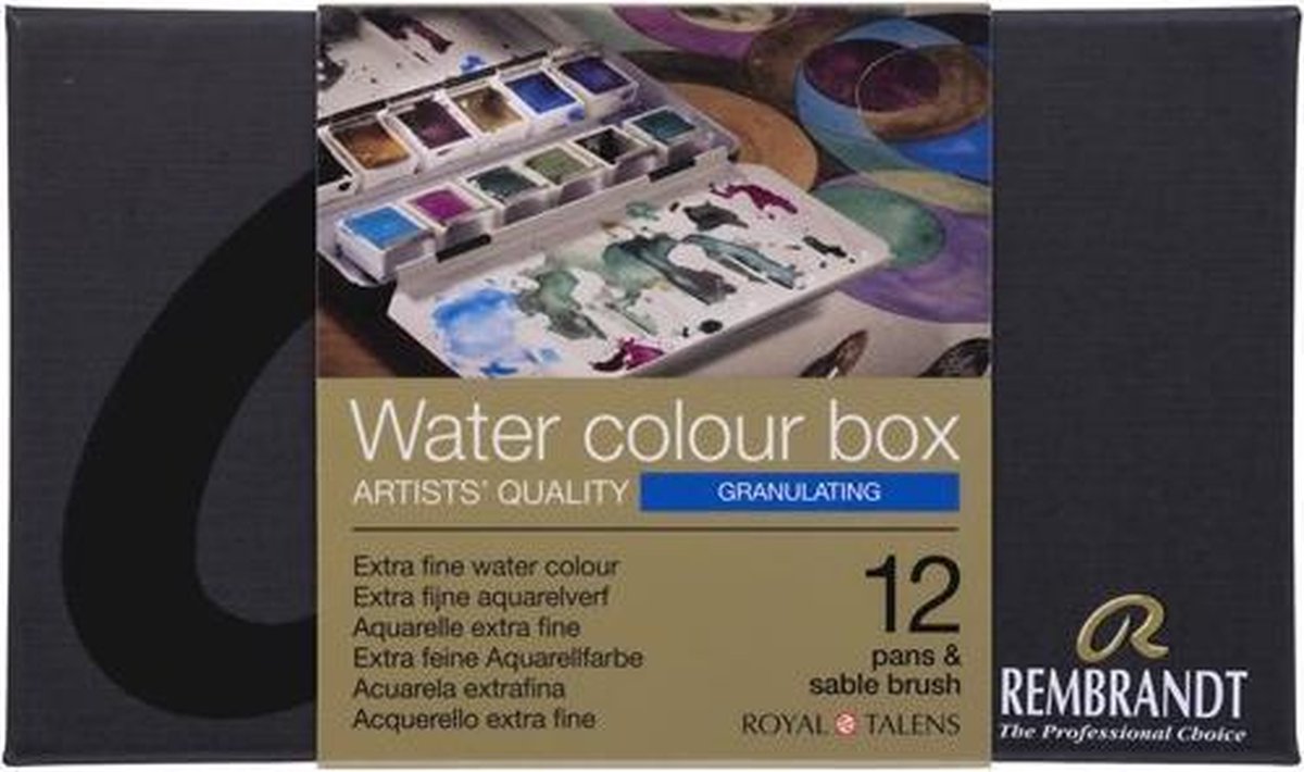 Rembrandt water colour box 12 - granulating