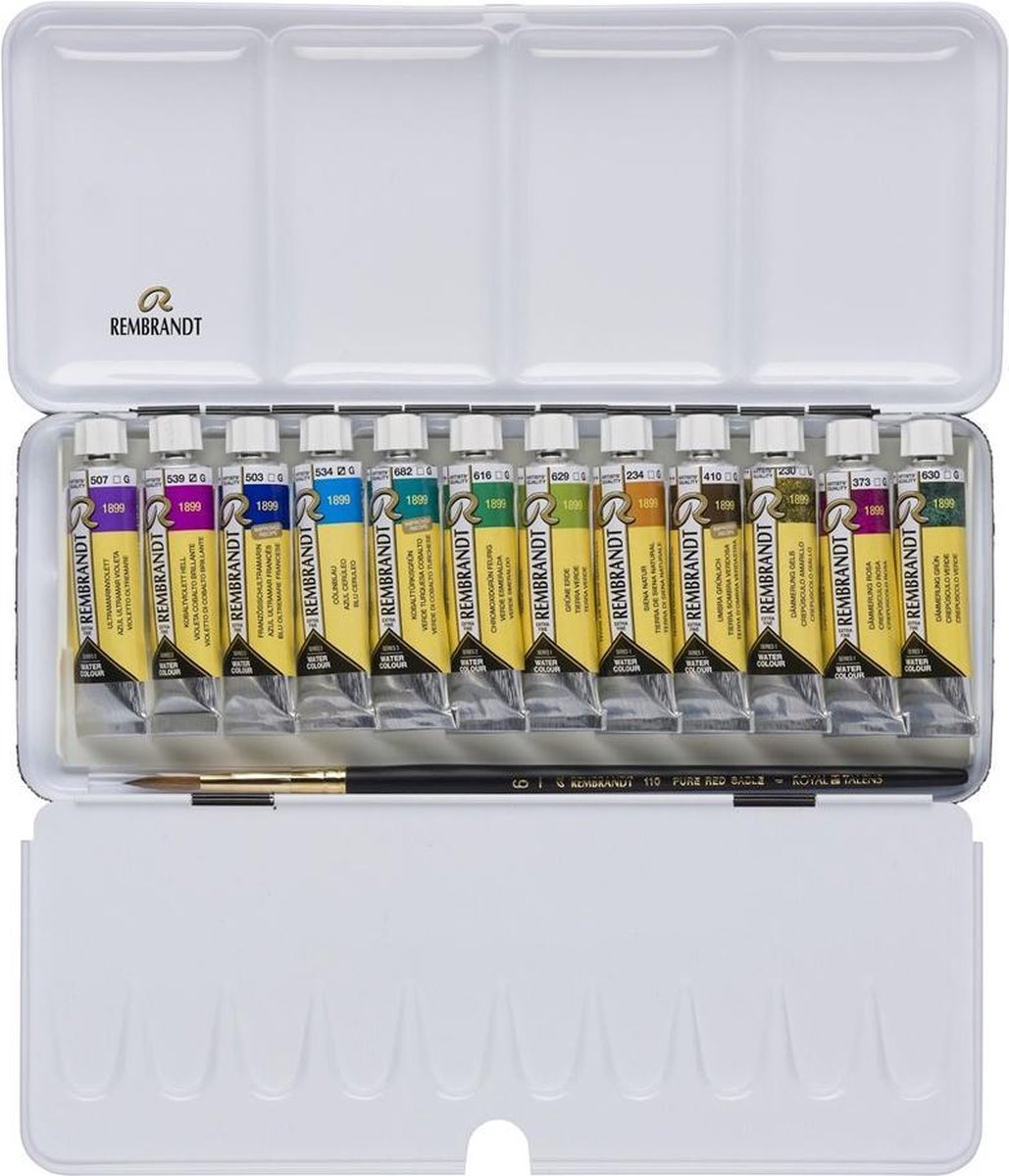 Rembrandt water colour box 12 10mL tubes - granulating