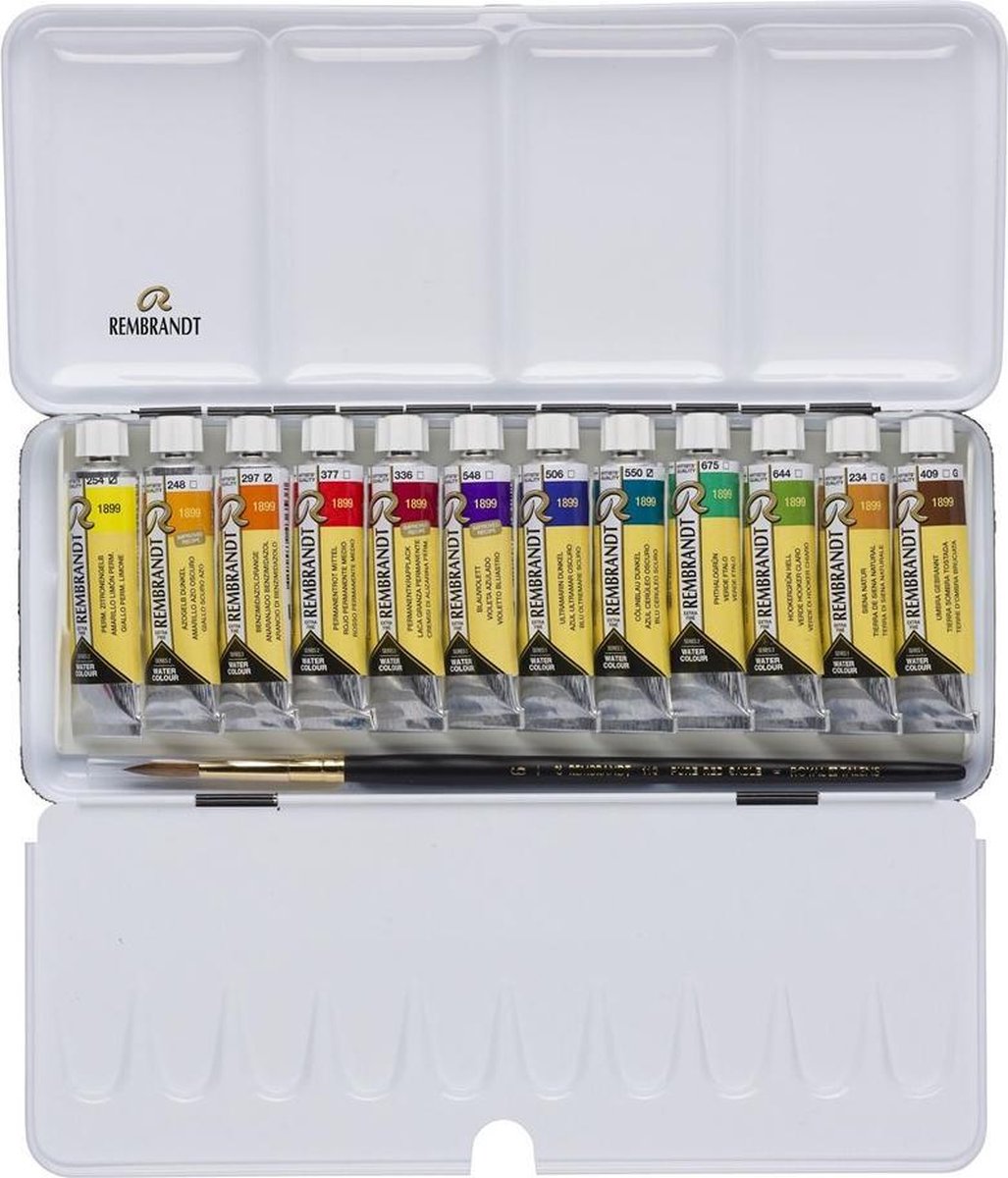 Rembrandt water colour box 12 10mL tubes - landscape selection