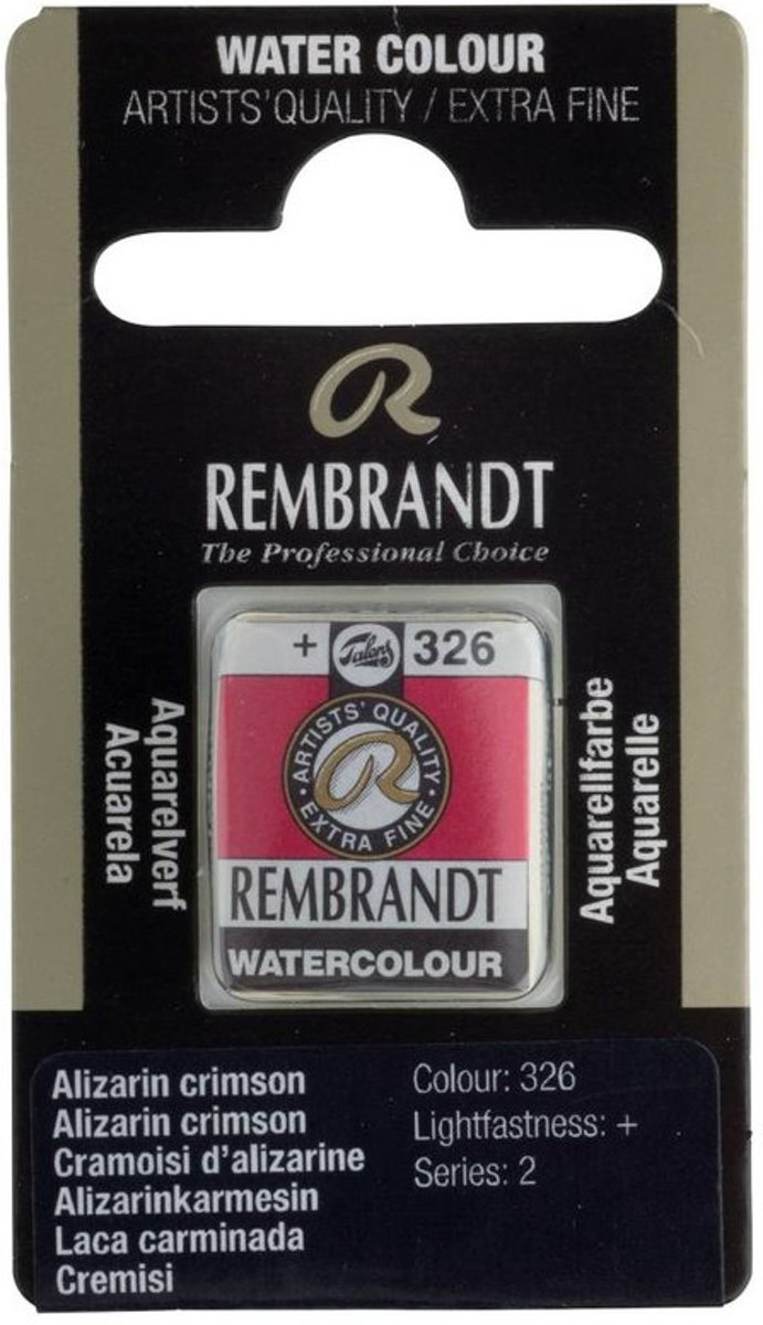 Rembrandt water colour napje Alizarin Crimson (326)