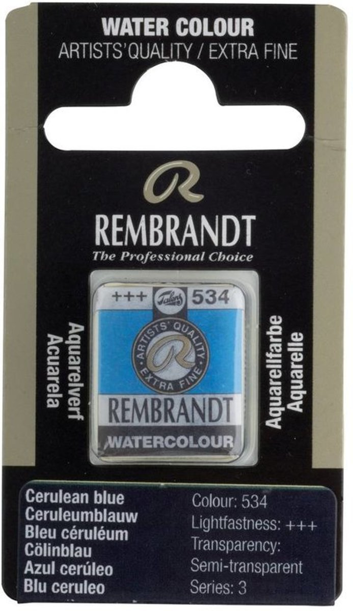 Rembrandt water colour napje Cerulean Blue (534)