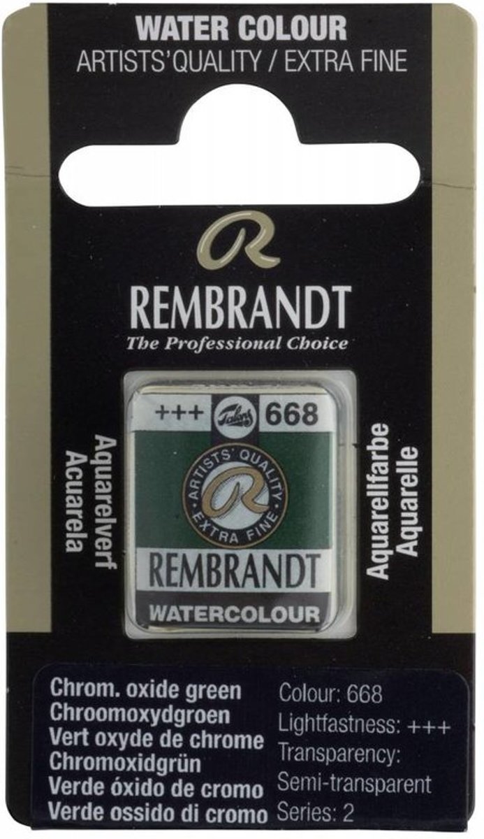 Rembrandt water colour napje Chrom. Oxide Green (668)