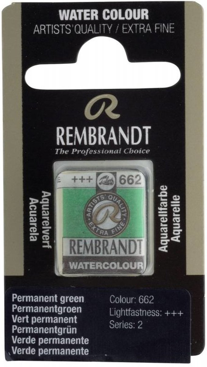 Rembrandt water colour napje Permanent Green (662)