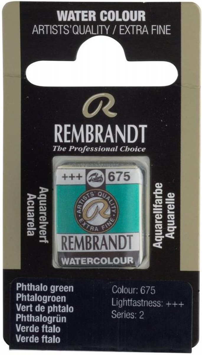 Rembrandt water colour napje Phthalo Green (675)