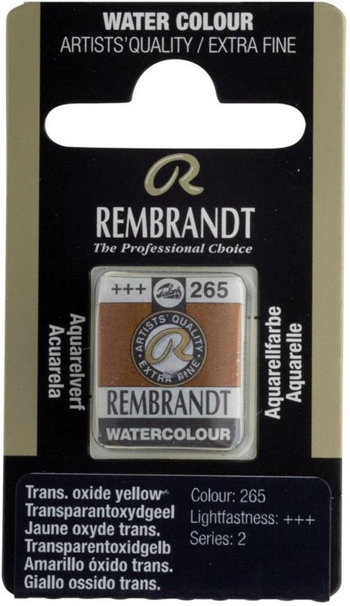 Rembrandt water colour napje Transparent Oxide Yellow (265)