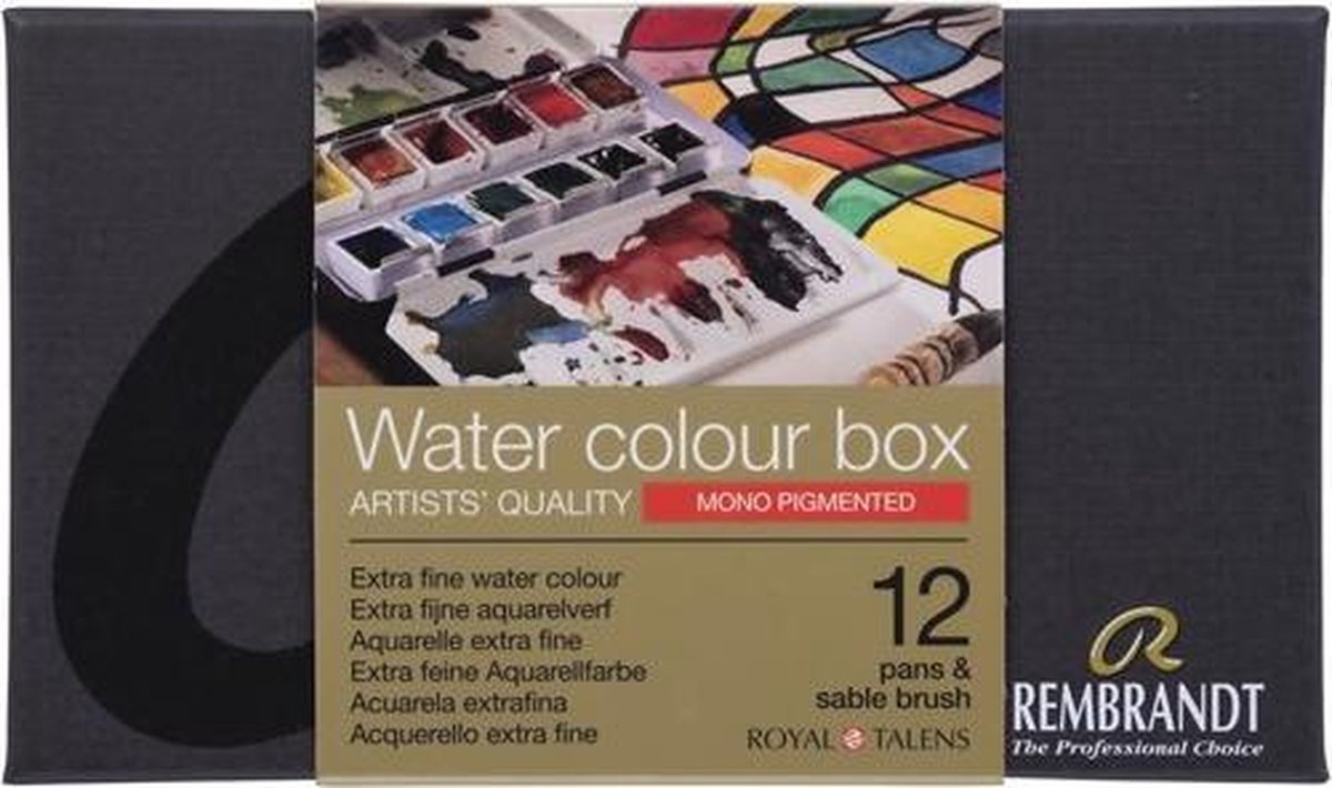 Rembrandt watercolor box 12 - mono pigmented