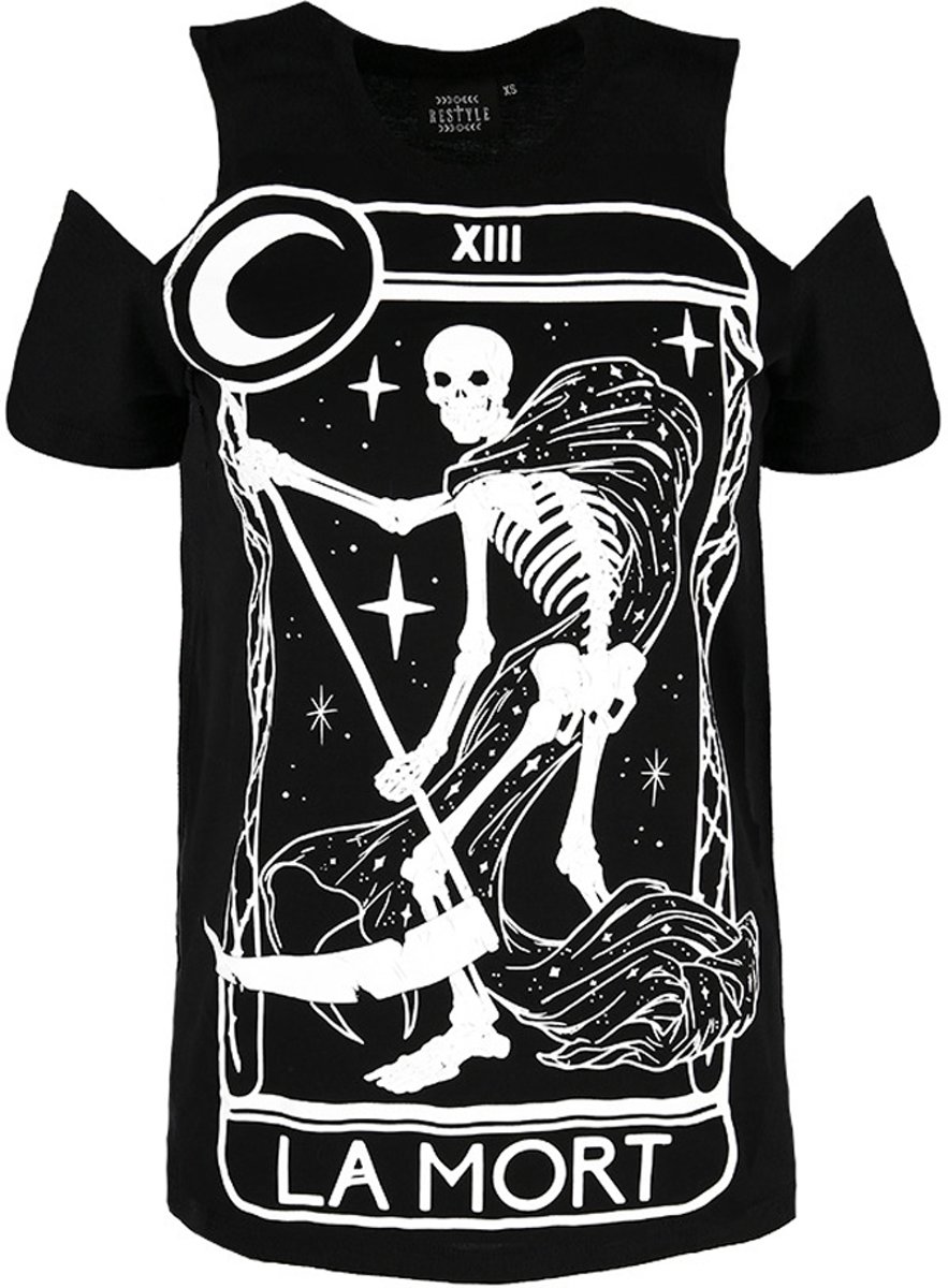 Death tarot La Mort oversized dames T-shirt zwart 3XL Restyle