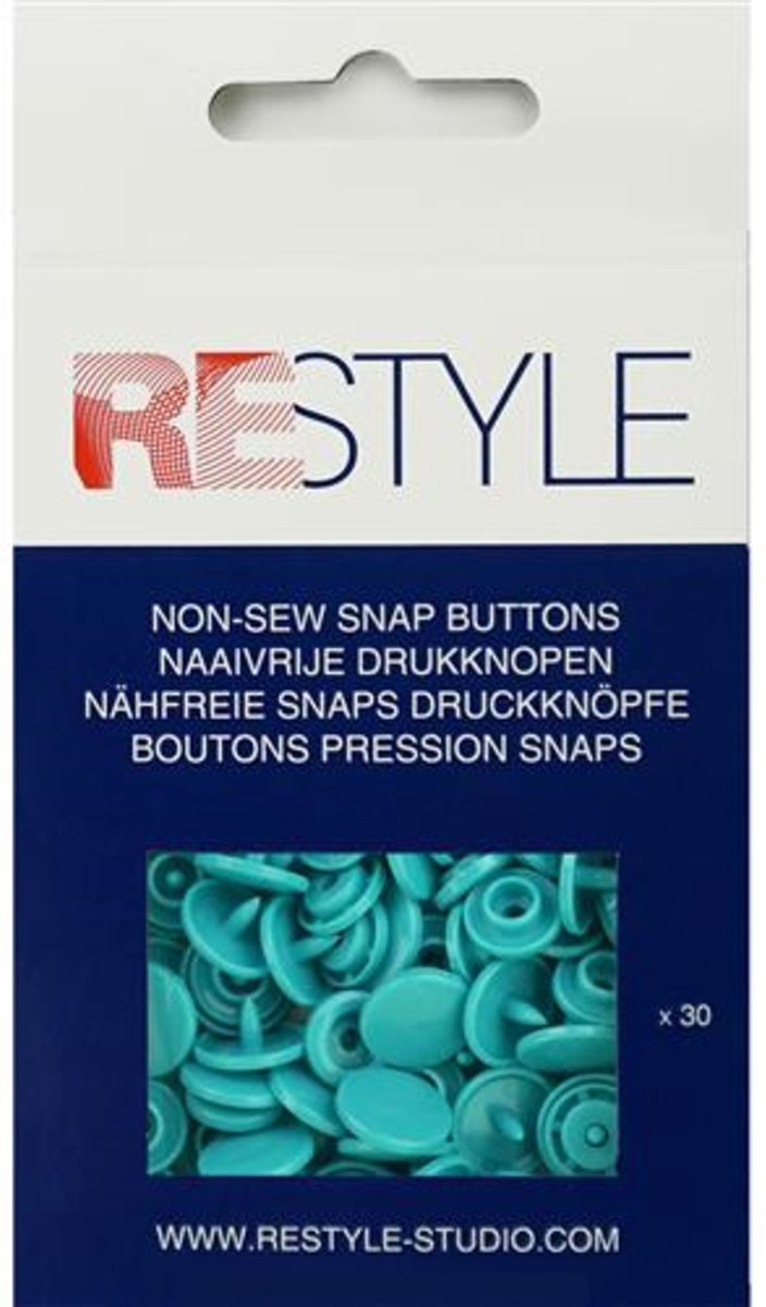 Naaivrije plastic drukknopen 12,4 mm, 30 stuks