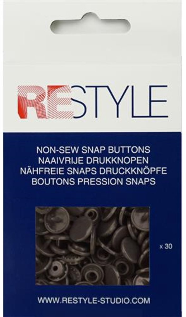 Naaivrije plastic drukknopen 12,4 mm, 30 stuks