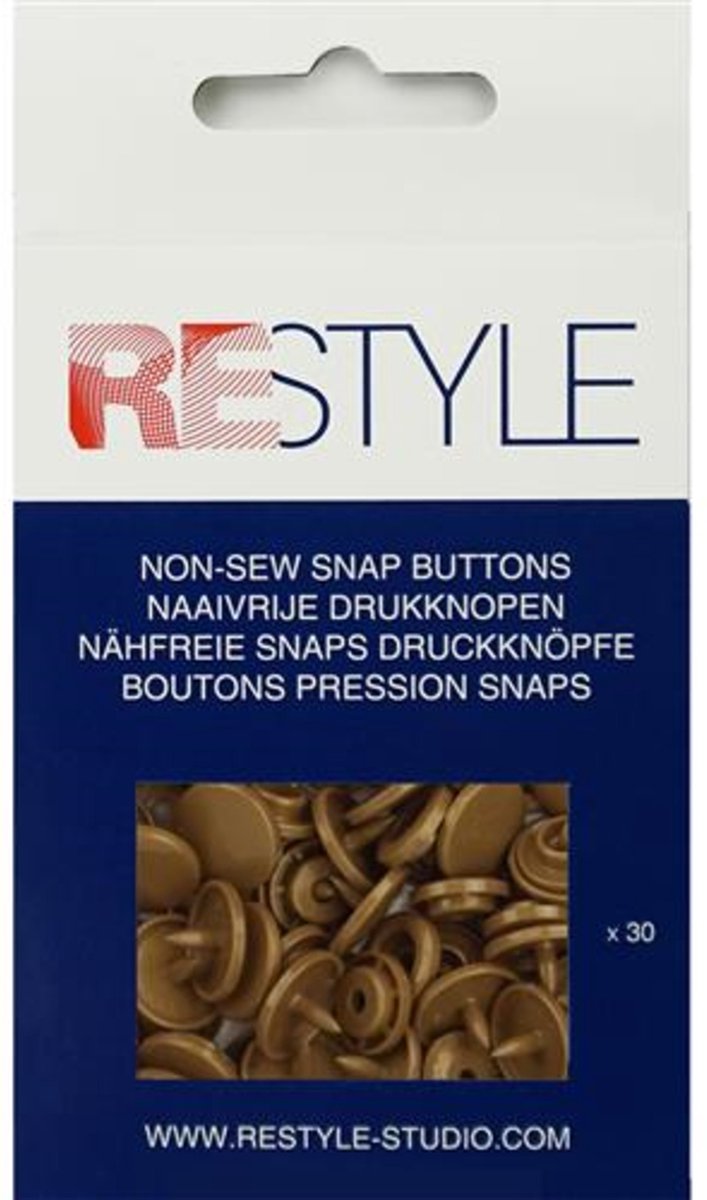Naaivrije plastic drukknopen 12,4 mm, 30 stuks