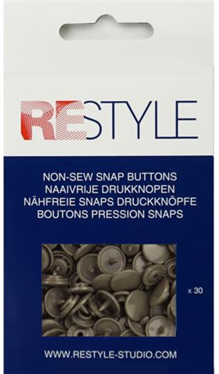 Naaivrije plastic drukknopen 12,4 mm, 30 stuks