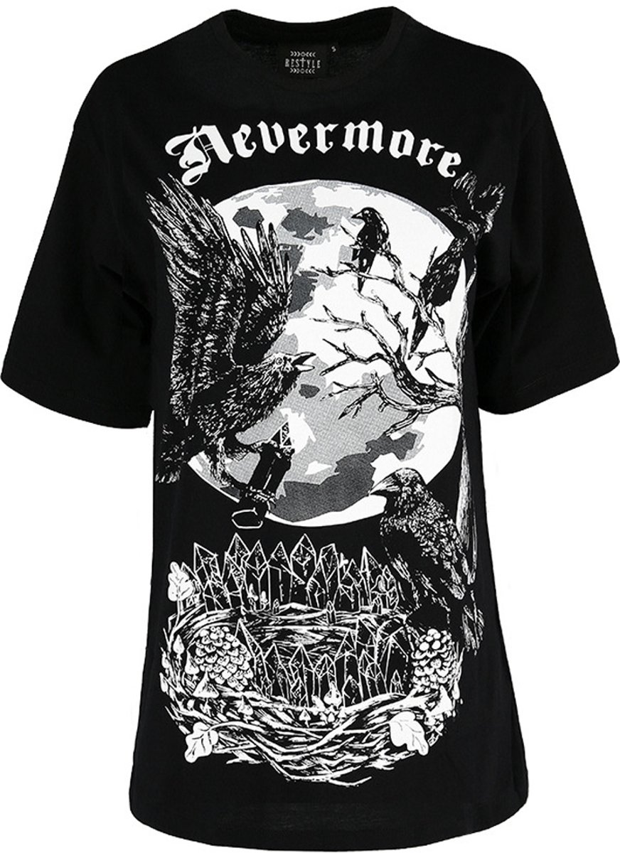 Nevermore Crows oversized dames T-shirt zwart 3XL Restyle