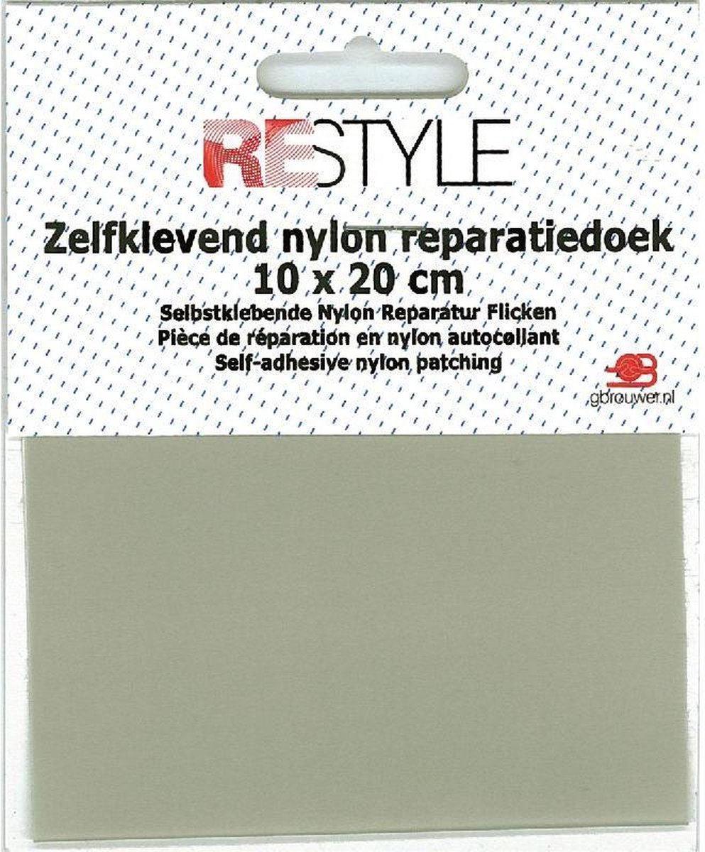 Reparatiedoek Zelfklevend - Lichtgrijs - 10 x 20 cm