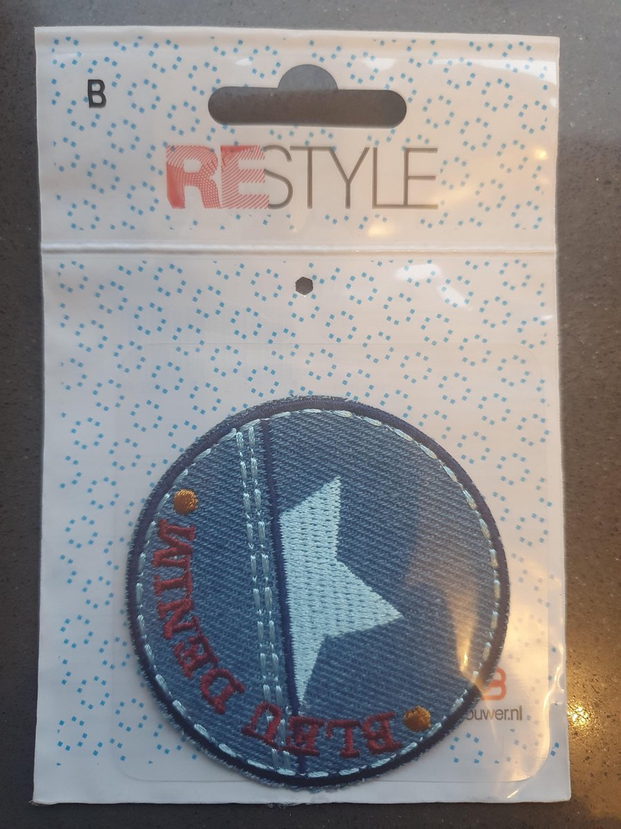 Restyle strijkapplicatie ´bleu denim´ 2 stuks