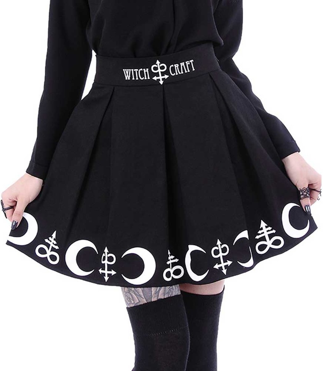 Symbol high waist korte rok zwart - Gothic Metal - XXL - Restyle