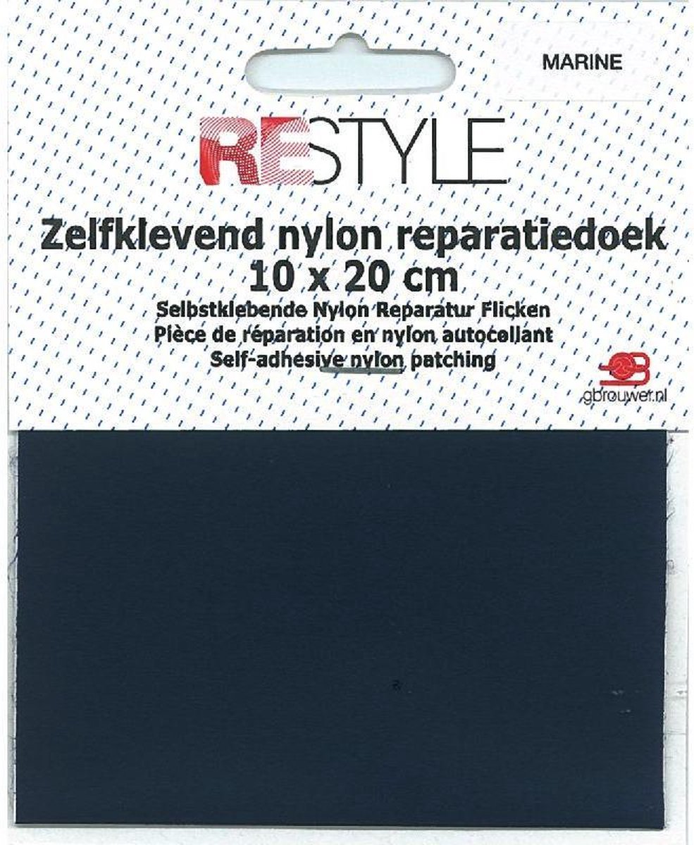 Zelfklevend Nylon Reparatiedoek Zwart - 10 x 20 cm