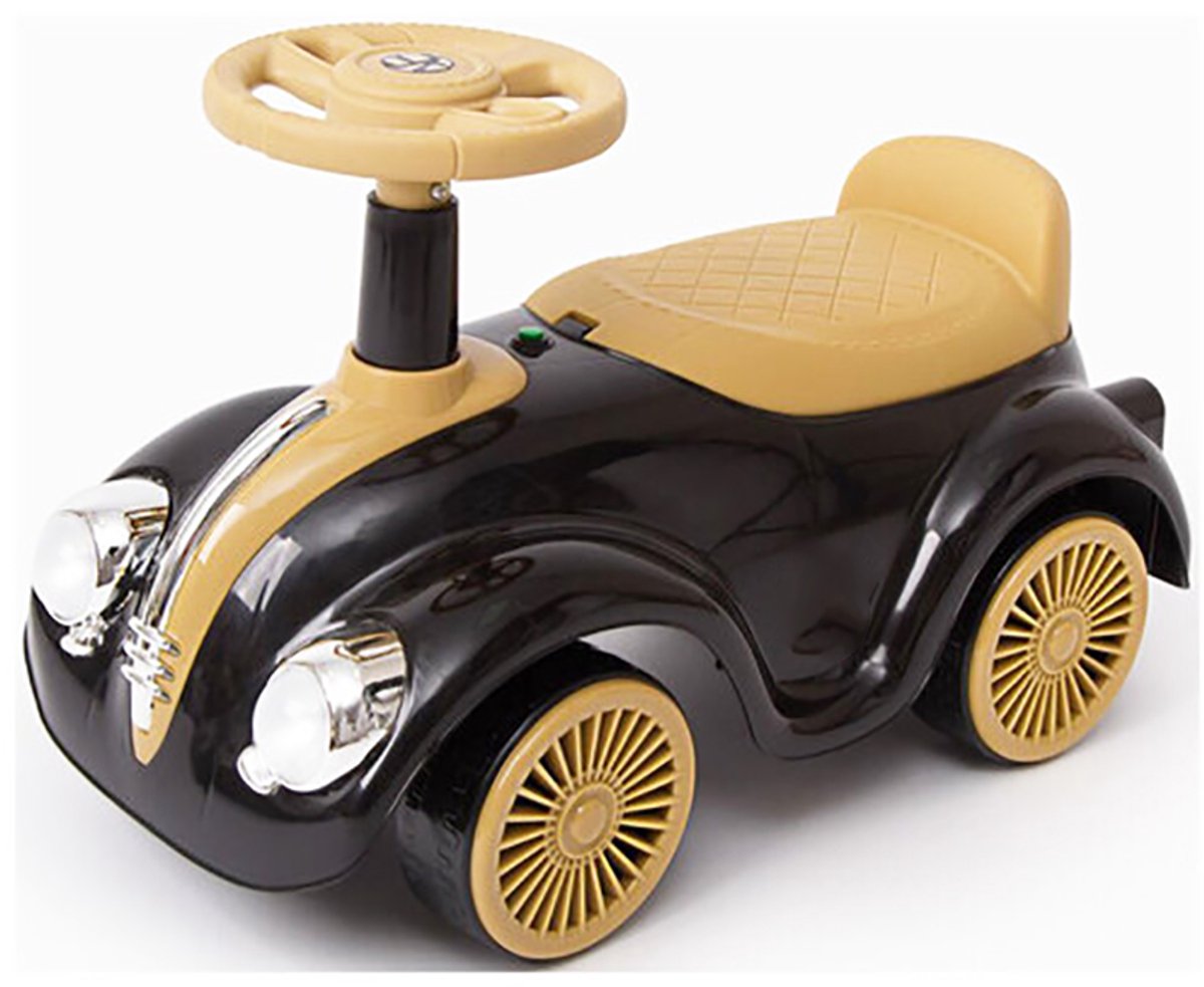 Retro Classic -   55CM - Zwart - muziek & lichtjes - lichtgevende koplampen - vanaf 1 jaar