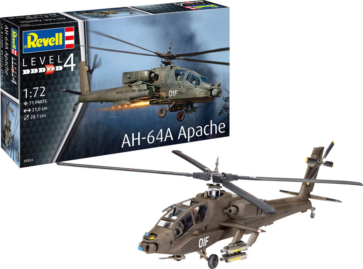 1:144   03824 AH-64A Apache Heli Plastic kit