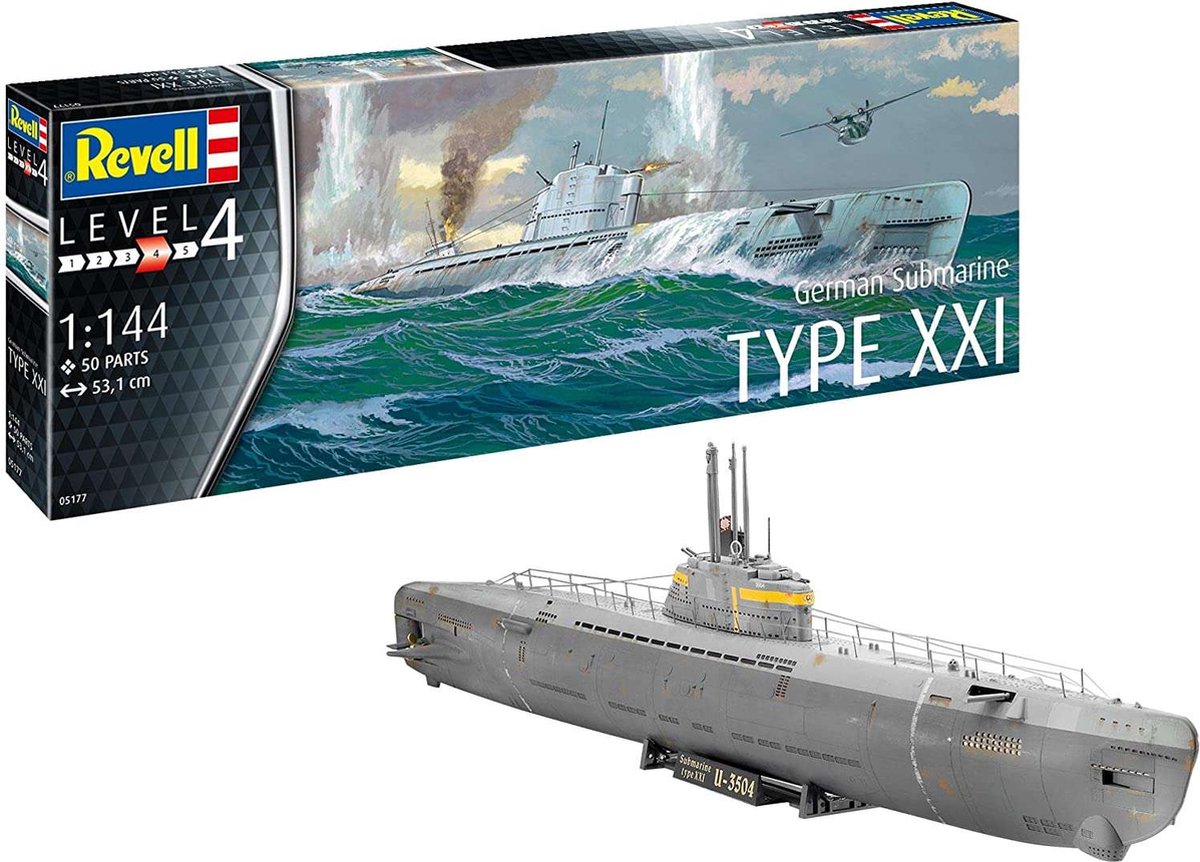 1:144   05177 German Submarine Type XXI Plastic kit