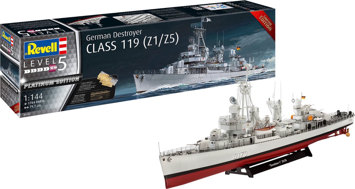 1:144   05179 German Destroyer Class 119 Z1/Z5 Plastic kit