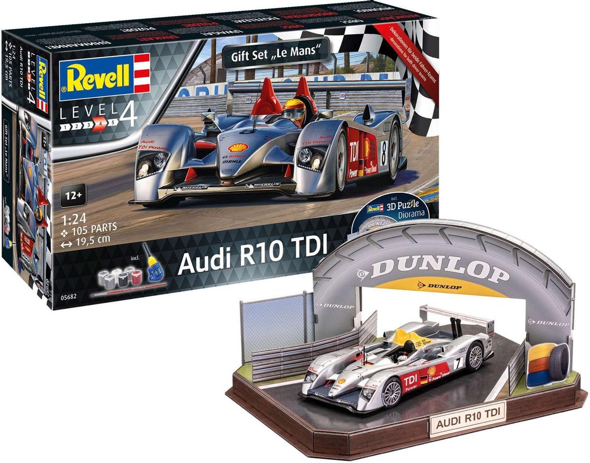 1:24   05682 Audi R10 TDI LeMans Racing Car + 3D Puzzle - Gift Set Plastic kit