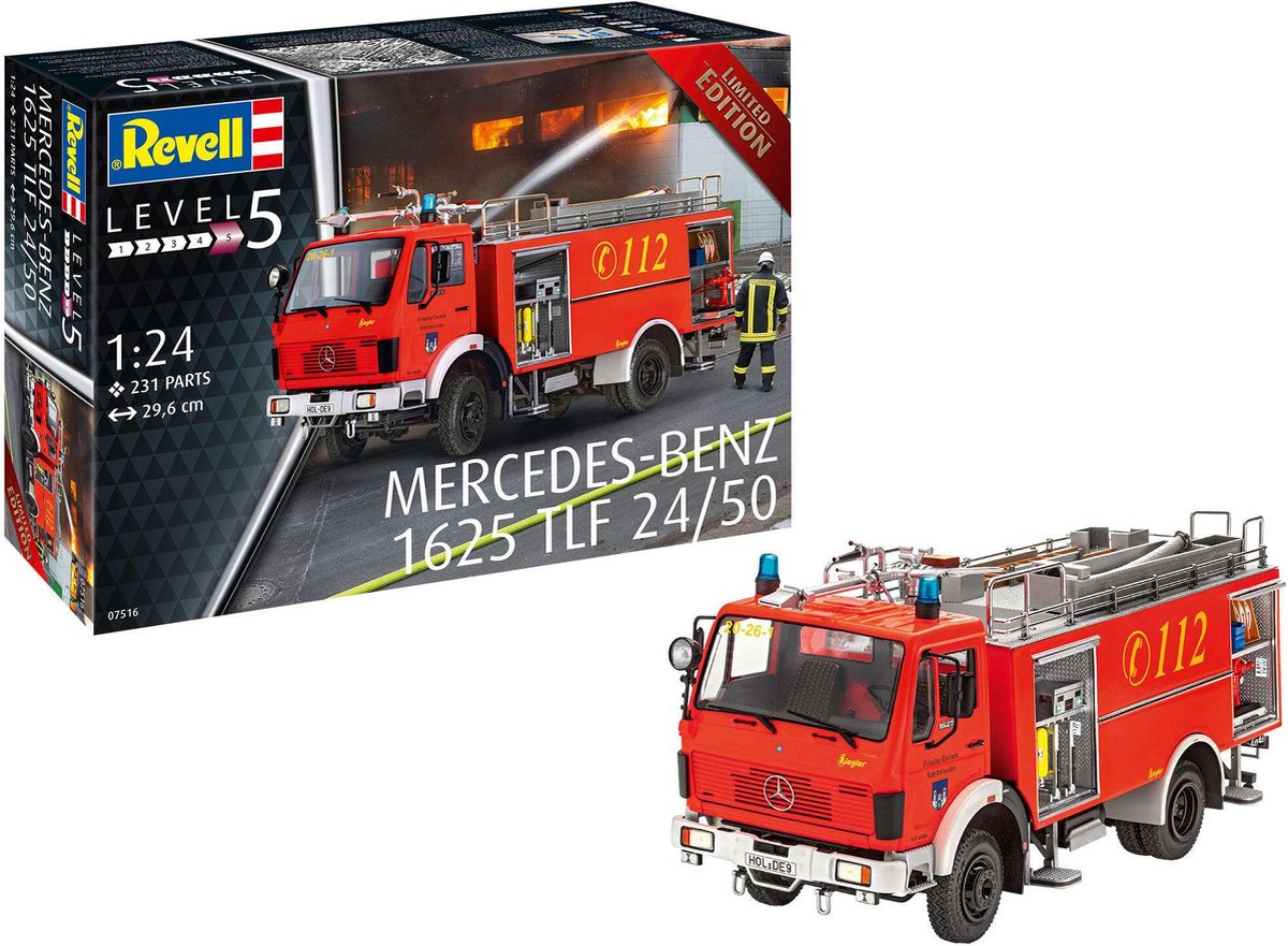 1:24   07516 Mercedes-Benz 1625 TLF 24/50 Fire Truck Plastic kit