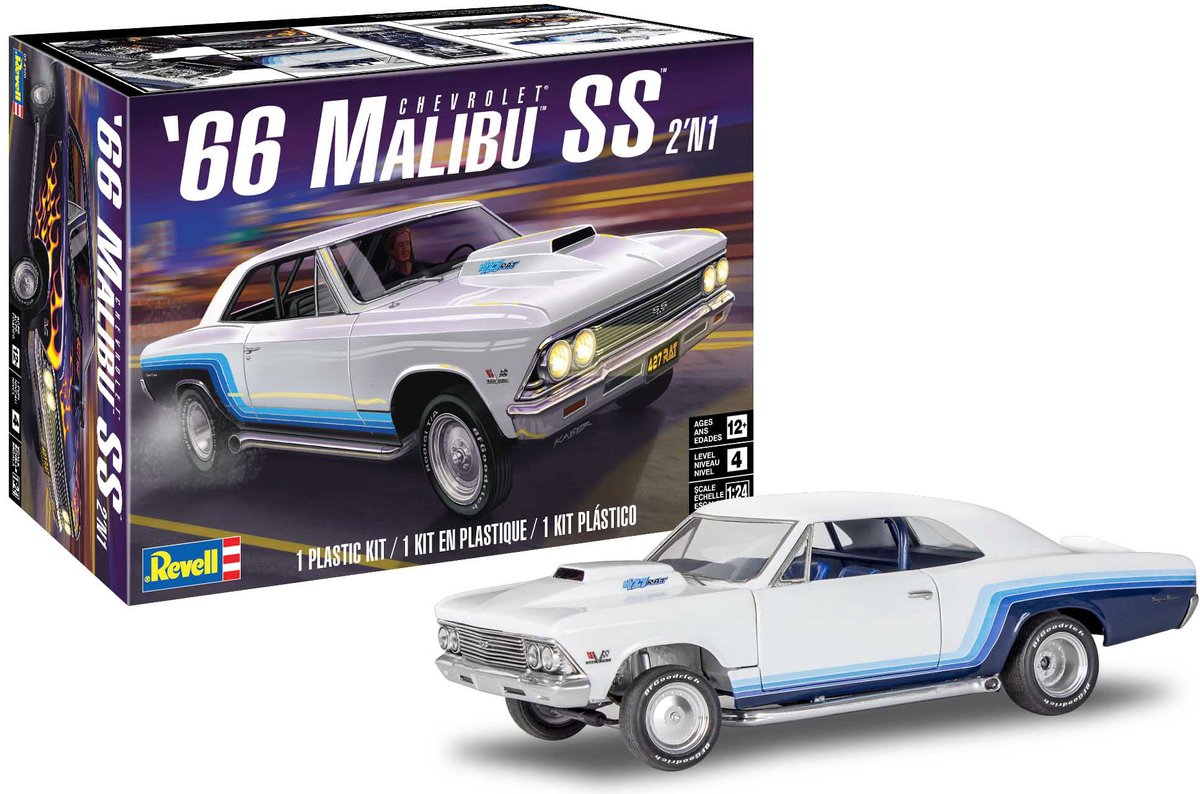 1:24   14520  1966 Malibu SS 2N1 Car Plastic kit