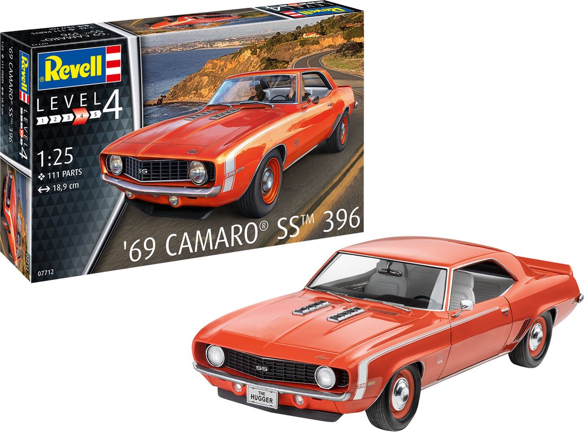 1:25   07712  1969 Camaro Car SS 396 Plastic kit