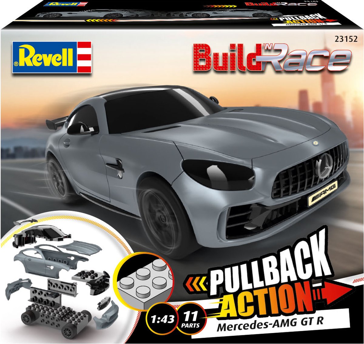 1:43   23152 Build n Race Mercedes-AMG GT R - grey Plastic kit