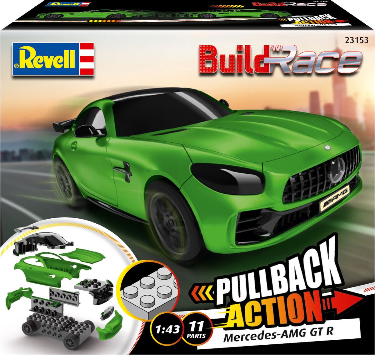 1:43   23153 Build n Race Mercedes-AMG GT R - green Plastic kit