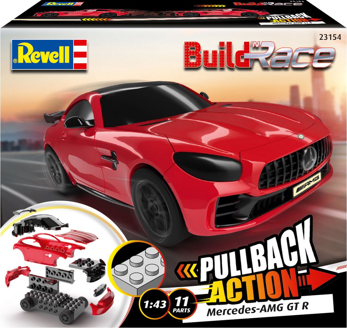 1:43   23154 Build n Race Mercedes-AMG GT R - red Plastic kit