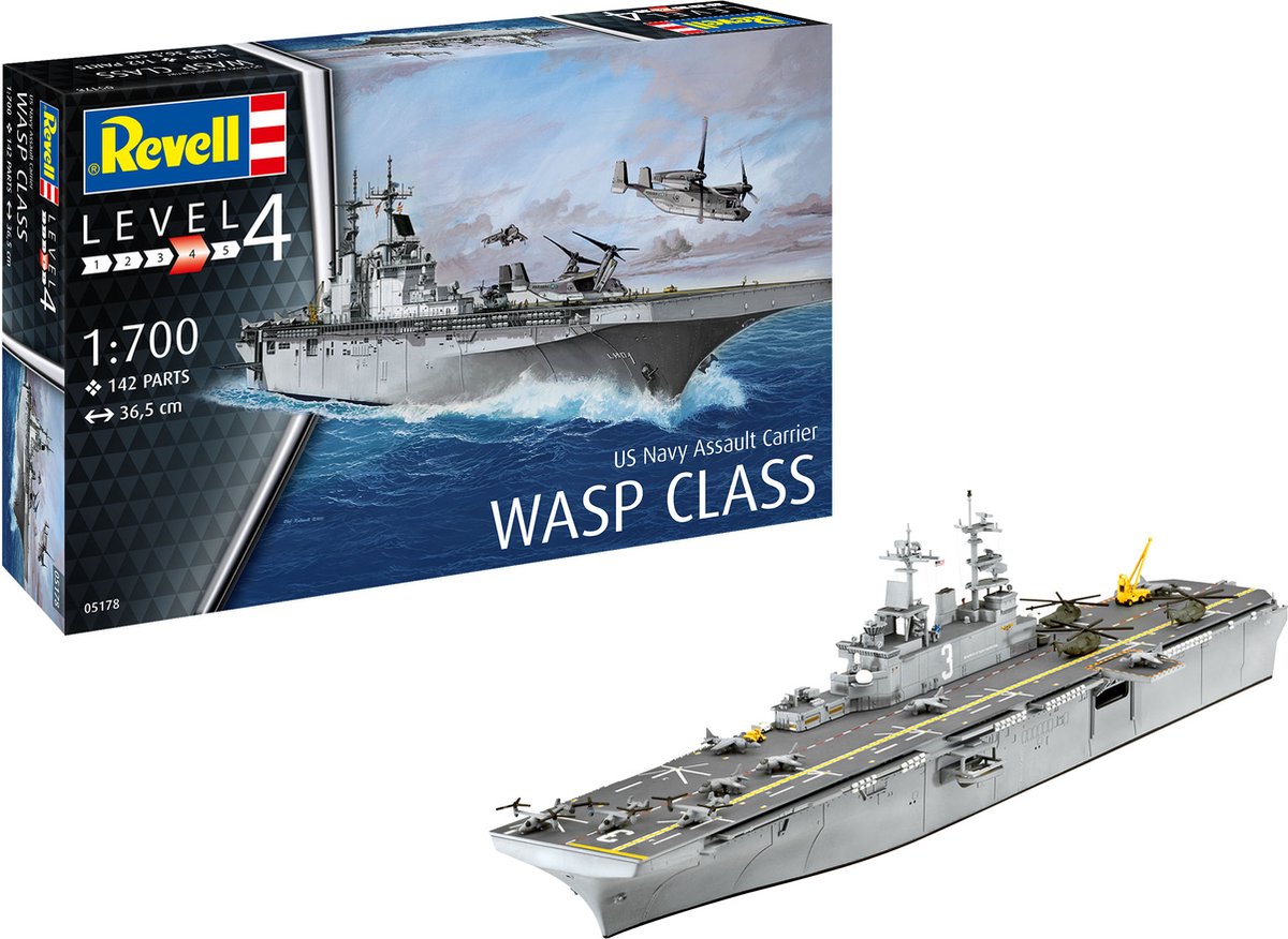 1:700   05178 Assault Carrier USS WASP CLASS Plastic kit