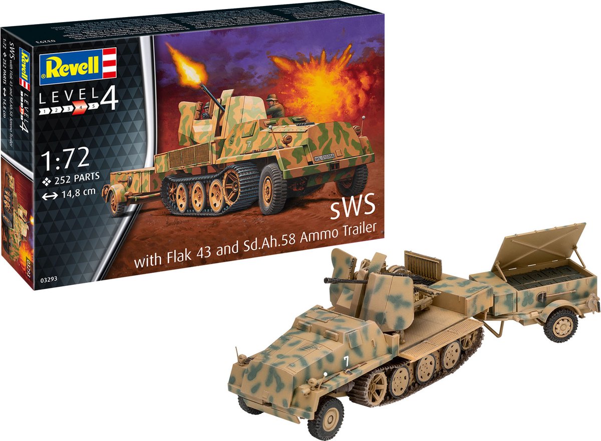 1:72   03293 sWS mit Flak-Aufbau als Sfl. mit 3,7cm Flak 43 Plastic kit