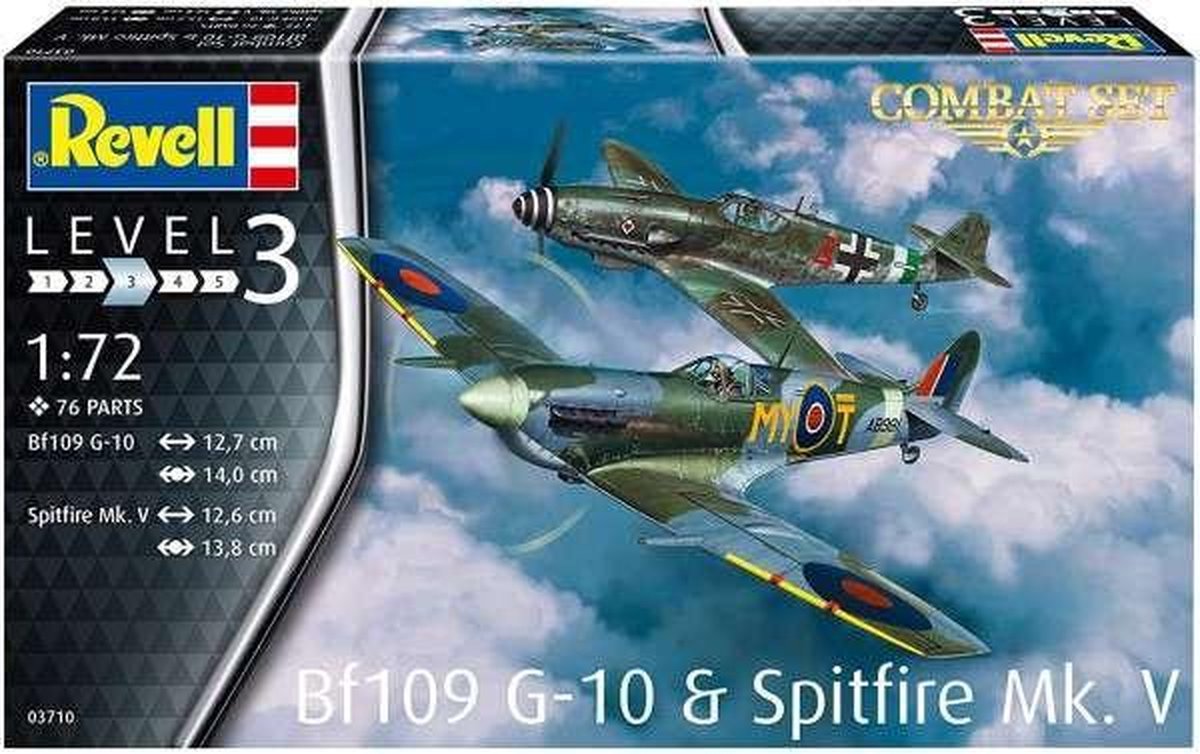 1:72   03710 Messerschmitt Bf109G-10 + Spitfire Mk.V - Combat Set Plastic kit